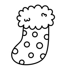 Christmas sock line icon.