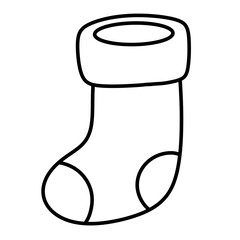 Christmas sock line icon.