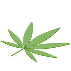 3d rendering illustration of a stylized weed symbol