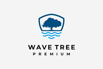 wave tree logo premium