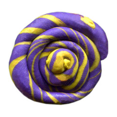isolated plasticine rainbow spiral colorful element made of plasticine or clue
