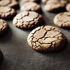 chocolate cookies on table