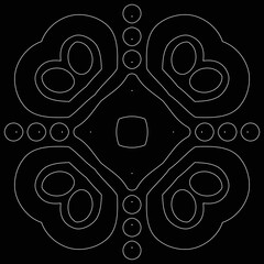 Circular pattern Elegant mandala design on black background