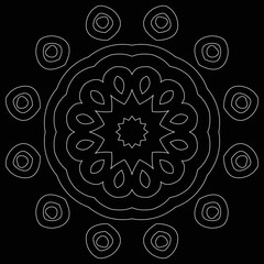 Circular pattern Elegant mandala design on black background