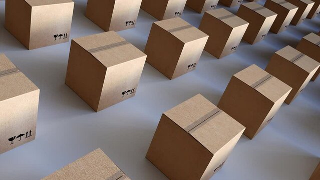 Delivery boxes. Computer generated 3d render