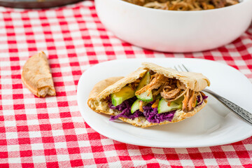 Pulled pork in pita bread