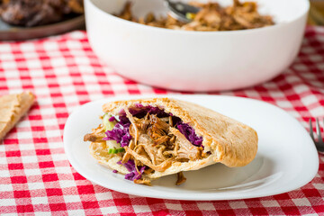 Pulled pork in pita bread