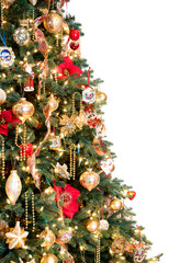 Fototapeta premium Decorated christmas tree in hero header format