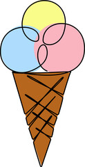 Ice cream cone isolated design element.