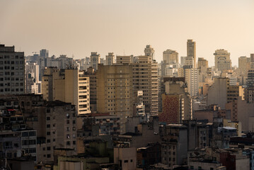 View of Sao Paulo City Buildings Until Horizon