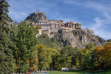 View of the impressive Vauban Citadel, the Old Town and the Castle Fort on the top, as seen from...