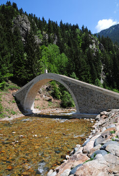 The Historical Diktaş Bridge, located in the city of Rize in Turkey, is an arch bridge built in the 19th century.