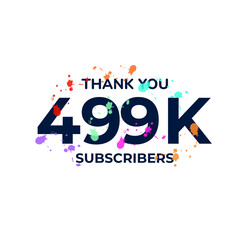 THANK YOU 499K FOLLOWERS CELEBRATION TEMPLATE DESIGN  VECTOR GOOD FOR SOCIAL MEDIA, CARD , POSTER