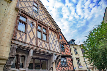 Chinon and vienne river in loire river castle valley