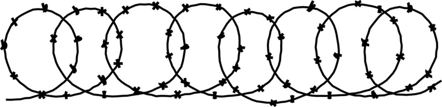 recommend clip art: Barbed wire isolated design element. Symbol of restriction, prison.	