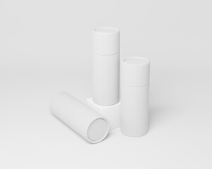 3D modeling mockup with white, green, black and rose gold color. Can use for food, tea, coffee or cosmetics packaging.