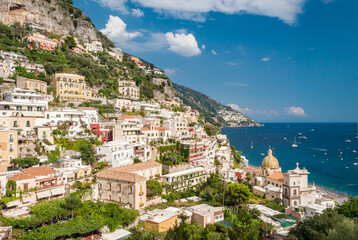 Panoramic view of Positano, small town in the Costiera Amalfitana, southern Italy