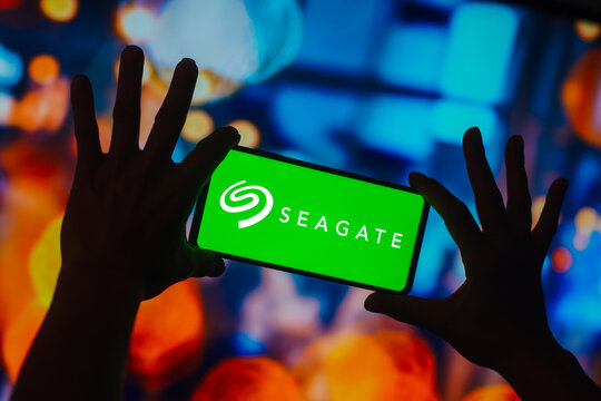 November 4, 2022, Brazil. In this photo illustration, the Seagate Technology logo is displayed on a smartphone screen.