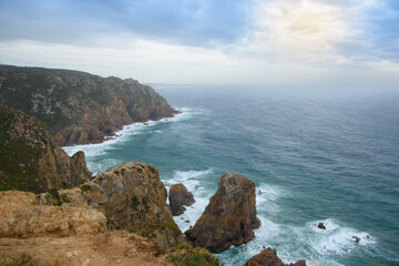 Fototapeta premium Seen on the site of Boca da Roca in the west of Portugal