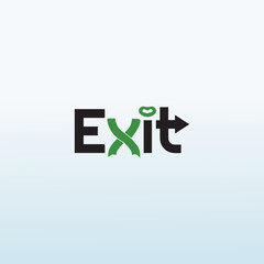 word exit vector logo design