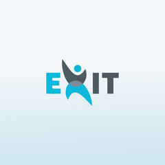 word exit vector logo design