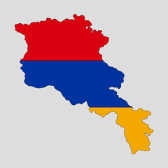 Outline map of the country of Armenia. Vector illustration