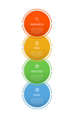 Vertical infographic design with icons and 4 options or steps. Thin line. Infographics business concept. Can be used for info graphics, flow charts, presentations, mobile web sites, printed materials.