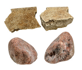 Macro &ndash; Building stone collection  isolated on  transparent background, (high resolution)