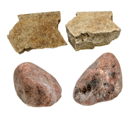 Macro – Building stone collection  isolated on  transparent background, (high resolution)