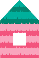 Pinata Christmas party decoration. Paper present for fun and game illustration	
