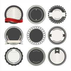 Collection of Empty retro vintage badges and labels 