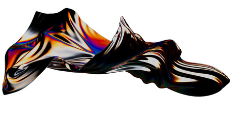 Obraz na płótnie Canvas Fluid design twisted shapes holographic 3D abstract background iridescent wallpaper