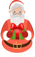 santa claus with gifts, cartoon santa claus