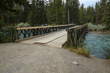 Sixth bridge over Maligne River in Maligne Canyon in Jasper National Park,Alberta,Canada,North America
