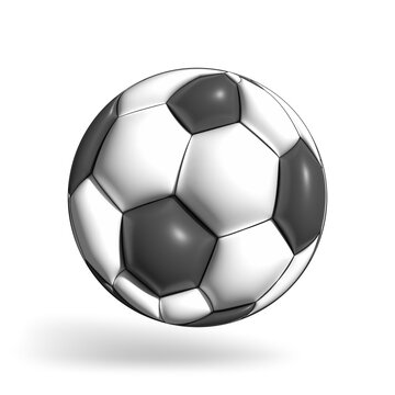 Realistic soccer ball or football ball on white background. 3d Style Ball isolated on white background. 3d rendering illustration.