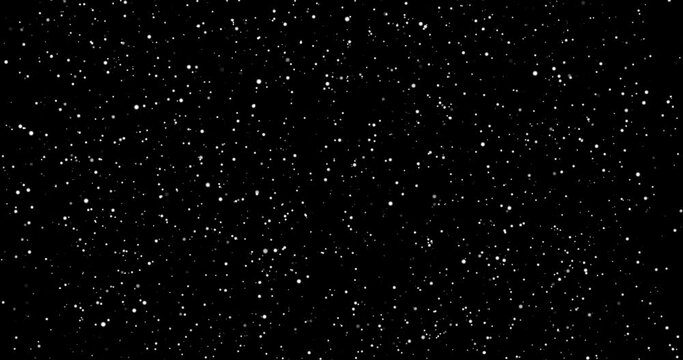 frames White snowflakes on a black background winter, animated snowflake, snow precipitation, large hail rain, montage with blending mode. animation graphics, cartoon,