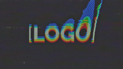 VHS Glitch Retro Logo