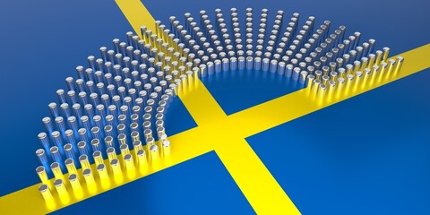 Sweden flag - voting, parliamentary election concept - 3D illustration - obrazy, fototapety, plakaty