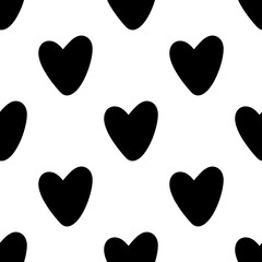seamless pattern of black hearts
