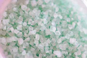 Close up of the spa salt, natural detoxify for skin