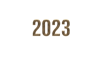 2023 Jahreszahl 3D Typografie Rendering - 543534312