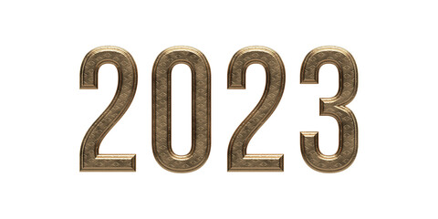 2023 Jahreszahl 3D Typografie Rendering - 543534364