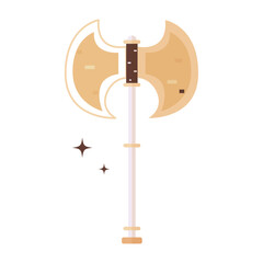 Isolated medieval axe weapon icon Vector