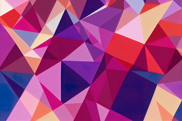 abstract background consisting of triangles. Gradient color from violet to red.