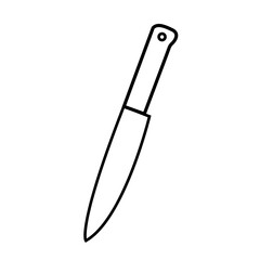 Simple shape black line sharp knife