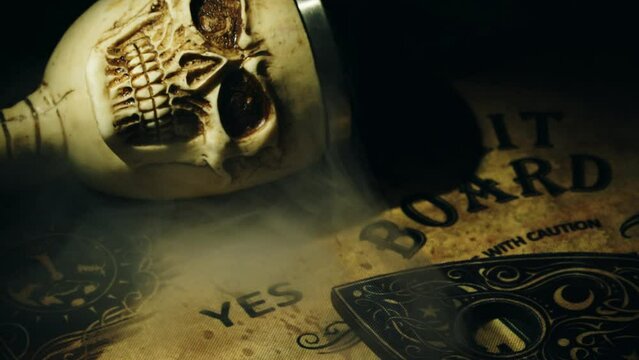 Skull Head and Ouija Witch Board 