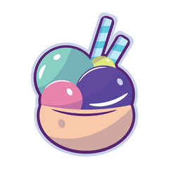 Fototapeta premium Isolated colored ice cream icon Vector