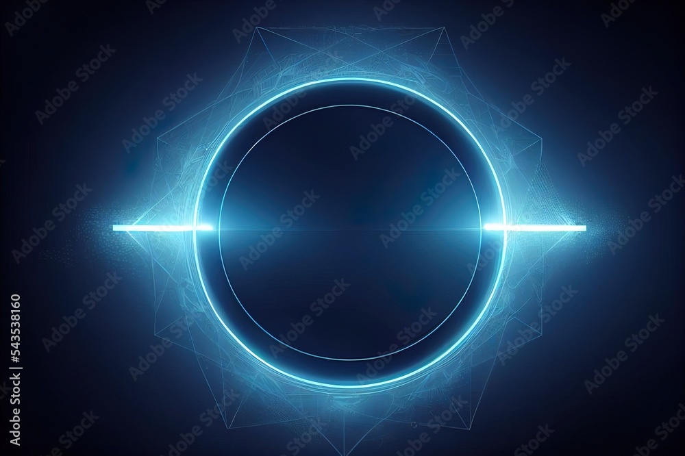 Poster circle portal, teleport, hologram gadget. blank display, stage or magic portal, podium for show prod