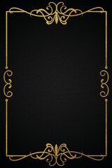 Golden luxury calligraphic ornamental frame