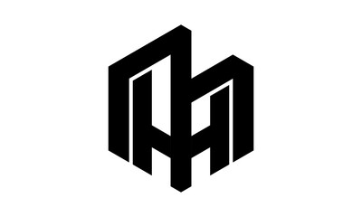 icon logo MH letter alphabet design